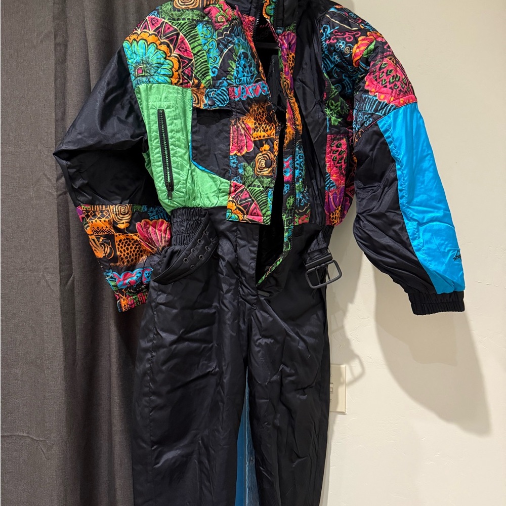 Retro Snuggler Colorful Patchwork Ski Suit